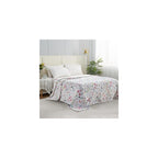 Ultra Soft Print Flannel Fleece Bed Blanket, Cozy-Fuzzy Lightweight Bedspread Coverlet, All Season Decorative Blanket for Couch, Sofa, Floral Design, Queen Size, Bloom