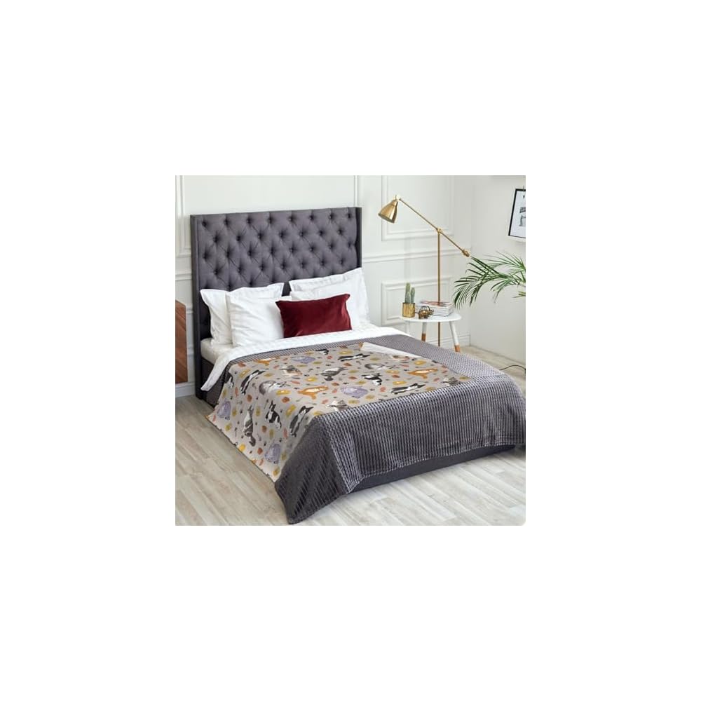 Cat Pattern Flannel Blanket - Super Soft Flannel Throw, Lightweight and Warm, Anti-Pilling - Cozy for Bed, Couch, Camping, Gift for Cat Lovers 50"x40"