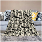 Bat Flower Fleece Throw Blanket for Couch Adults Teens 40" X 50"