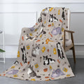 Cat Pattern Flannel Blanket - Super Soft Flannel Throw, Lightweight and Warm, Anti-Pilling - Cozy for Bed, Couch, Camping, Gift for Cat Lovers 50"x40"